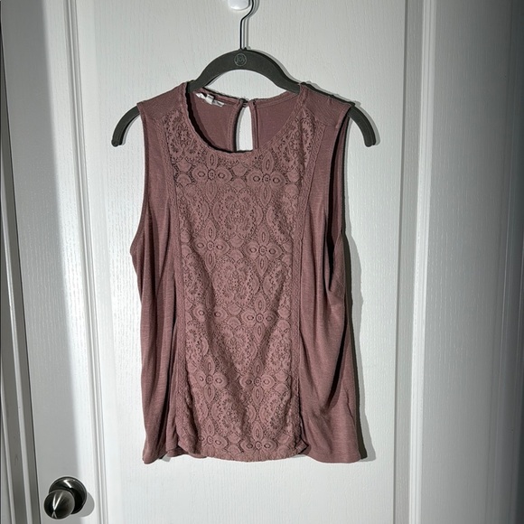 Maurices Tops - Maurices Elegant Lace Sleeveless Top - Mauve